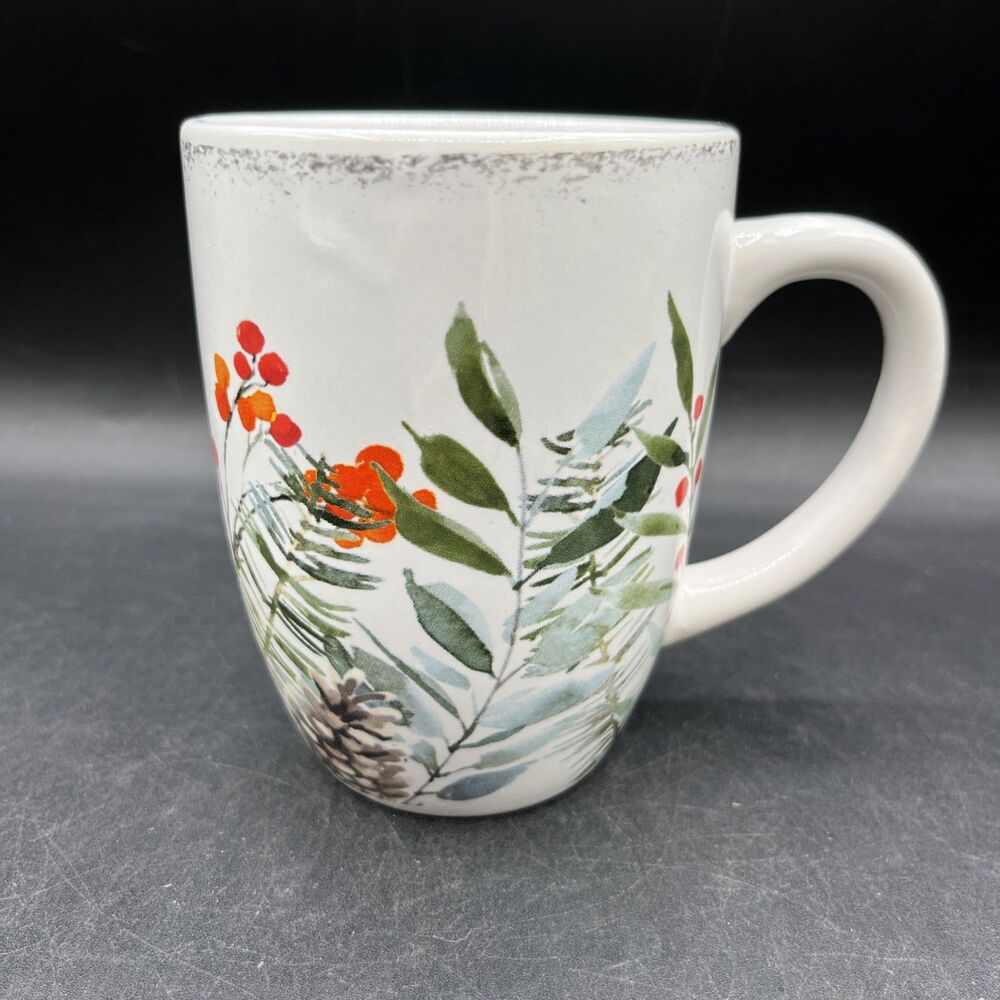 American Atelier Floral winter Holiday Coffee/ Tea Mug /Cup